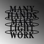 Wallity Hands Work Escultura de Pared de Metal Negra